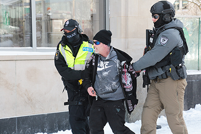 Police Break Up Ottawa Truck Protest : February 2022 : Personal Photo Projects : Photos : Richard Moore : Photographer